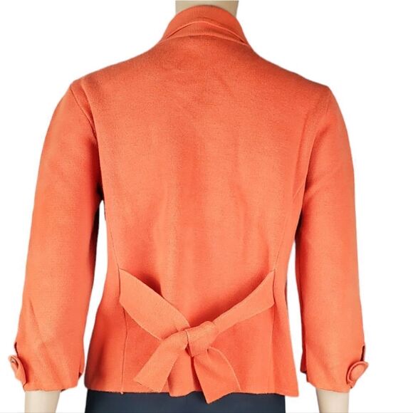 J. Crew Orange Knit Jacket with Tie Bow - Picture 2 of 5